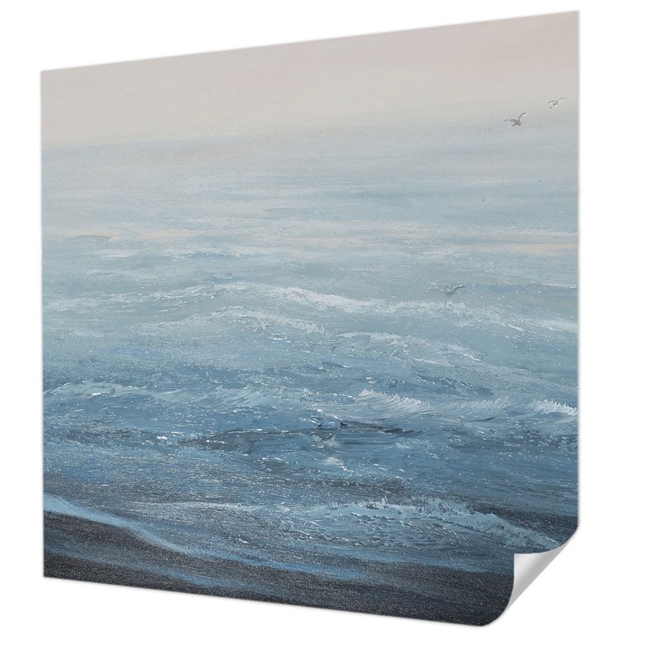 Öntapadós Tapéta Falra, Wallfluent, A tenger nyugodt, Kék, 250 x 250 cm, Előszobába, Hálószobába, 010170060030000285219