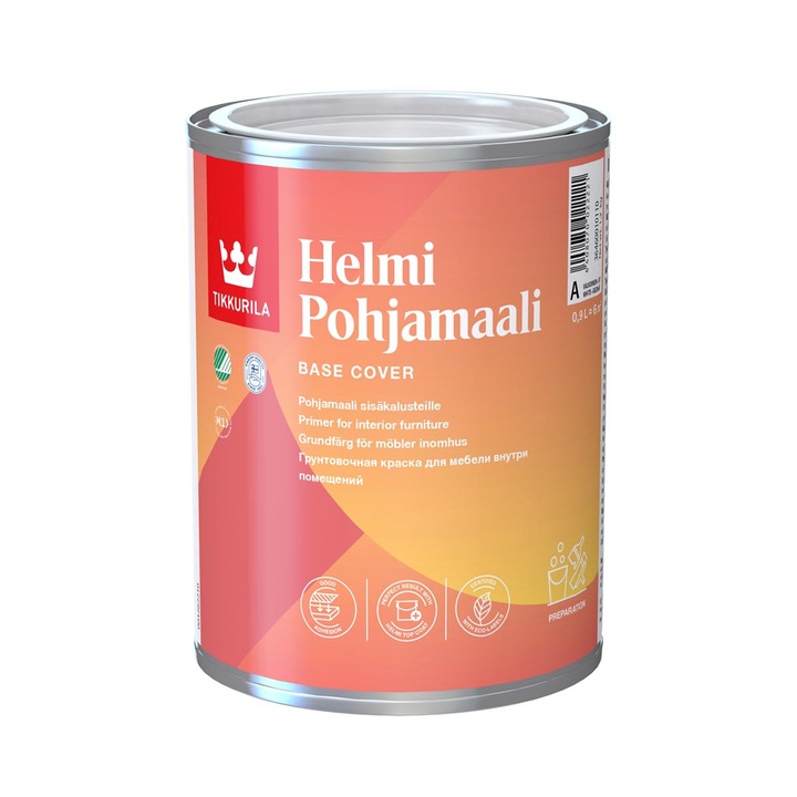 Grund acrilic pe baza de apa Tikkurila Helmi Primer 0, 9 L alb