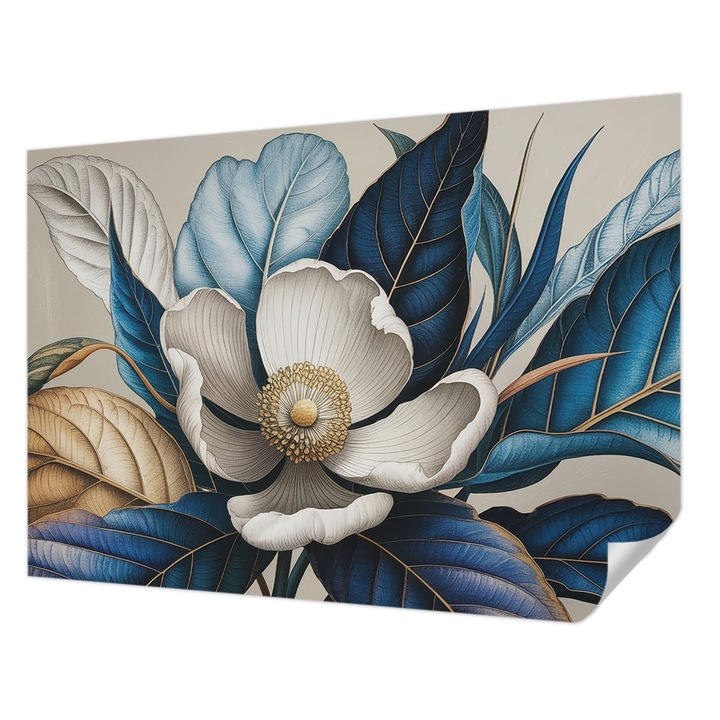 Öntapadós Tapéta Falra, Wallfluent, Elegáns növényvilág, Fehér, 208 x 146 cm, Erős Ragasztó, Modern Belsőépítészeti Dekoráció, 010170060950000285080