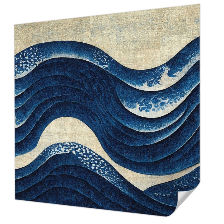 Öntapadós Dekor Tapéta, Wallfluent, Óceáni formák, Tengerészkék, 250 x 250 cm, Könnyen Tisztítható, Nedvességálló, 010170060030000285228