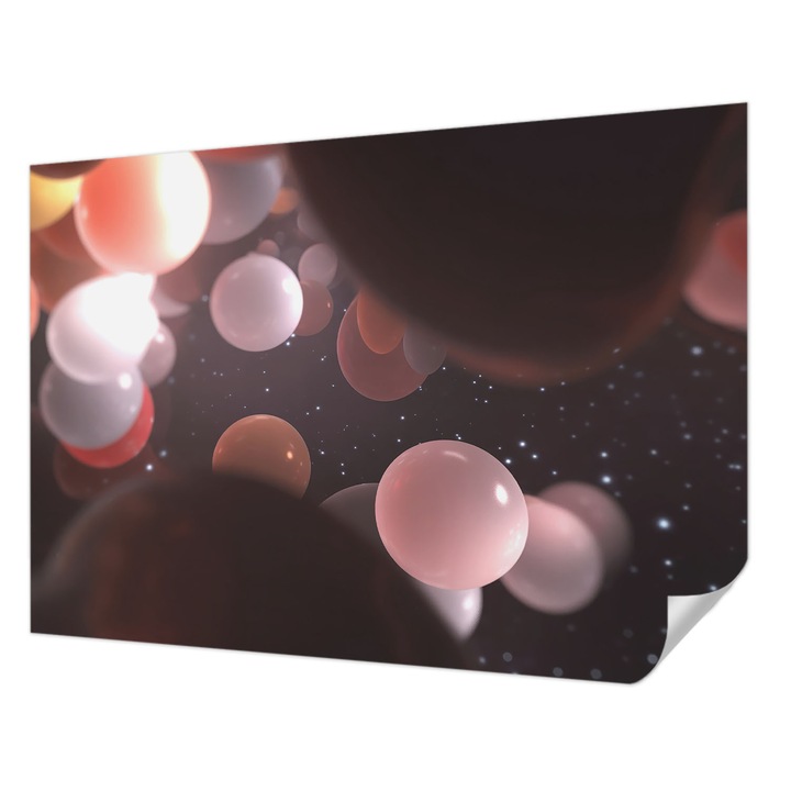 Fali Fotótapéta Autodeziv, Wallfluent, Bile spatiale, Negru, 312 x 219 cm, Pentru Living, Birou, Hol, 010170060960000285193