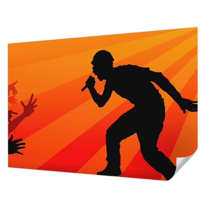 Öntapadós Dekor Tapéta, Wallfluent, Ritmikus jelenet, Narancssárga, 312 x 219 cm, Előszobába, Hálószobába, 010170060960000285236