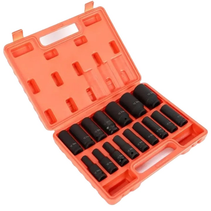 Set chei cu manson, 1/2 inch, dimensiuni 10-32 mm, negru