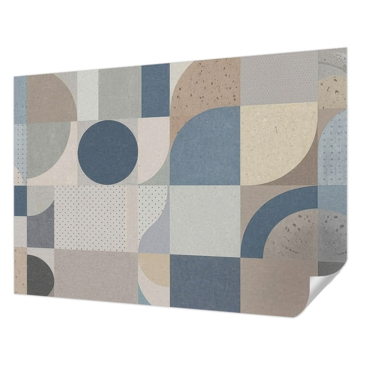 Öntapadós Tapéta Falra, Wallfluent, Geometrikus mozaik, Szürke, 312 x 219 cm, Dekoráció, Klasszikus, 010170060960000284919