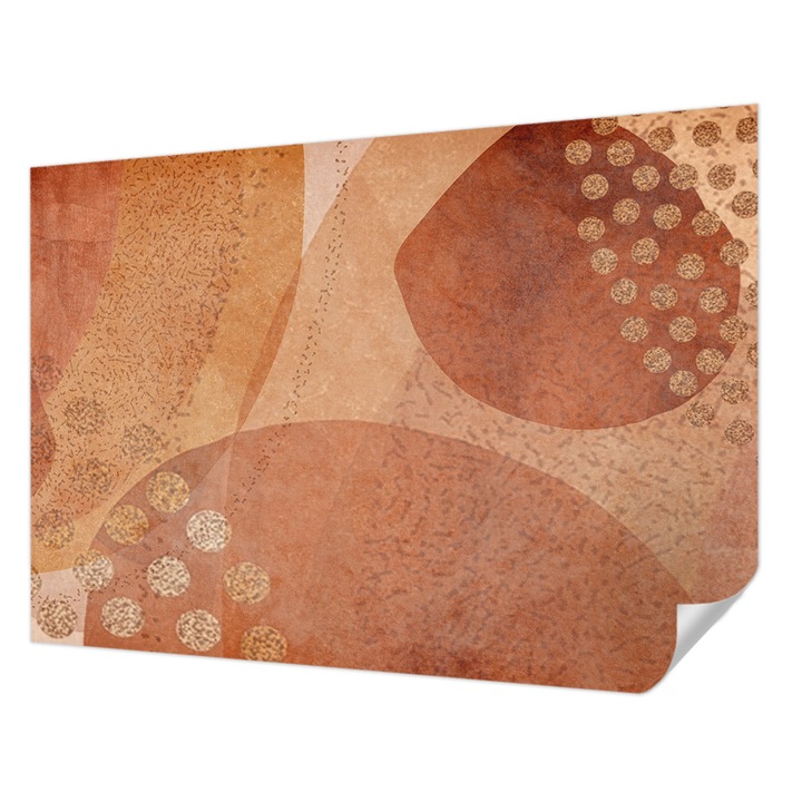 Öntapadós Tapéta Falra, Wallfluent, Földes kompozíciók, Barna, 208 x 146 cm, Klasszikus, Könnyen Felszerelhető, 010170060950000284914