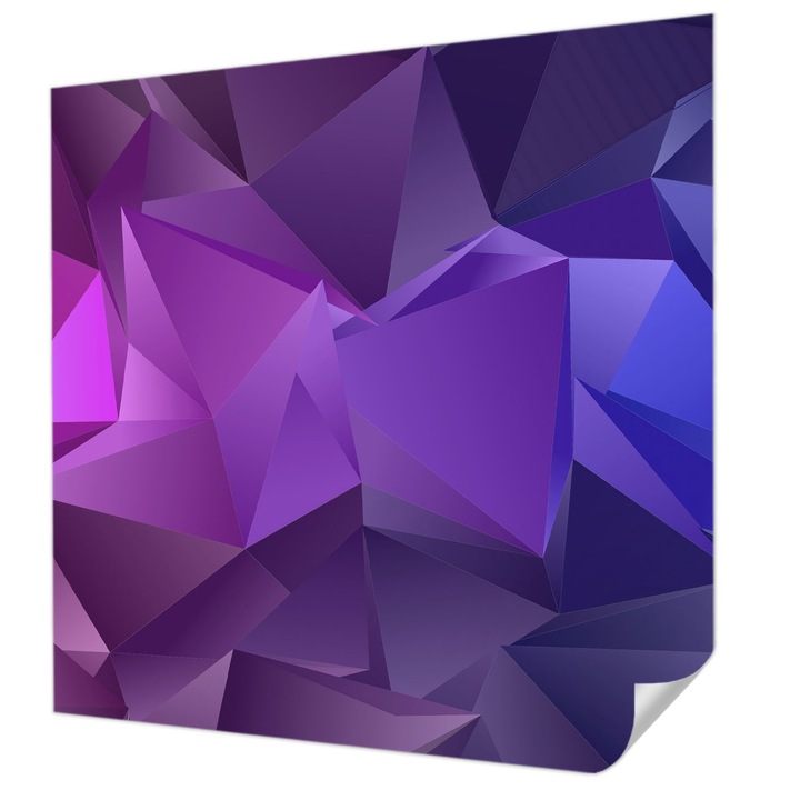 Öntapadós Tapéta Fali Dekoráció, Wallfluent, Lila háromszögek, Lila, 250 x 250 cm, Modern Dizájn, Nedvesség- És Foltálló, 010170060030000285238