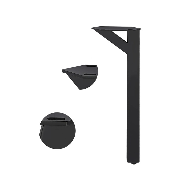 Крака за маса, Y-образен дизайн, лесен монтаж, черен, комплект от 4 броя