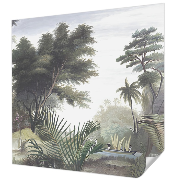 Öntapadós Fotótapéta Falra, Wallfluent, Egzotikus táj, Zöld, 250 x 250 cm, Előszobába, Hálószobába, 010170060030000282754