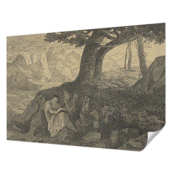 Öntapadós Tapéta Fali Dekoráció, Wallfluent, Olvasó karakter, Fekete, 208 x 146 cm, Erős Ragasztó, Modern Belsőépítészeti Dekoráció, 010170060950000285360