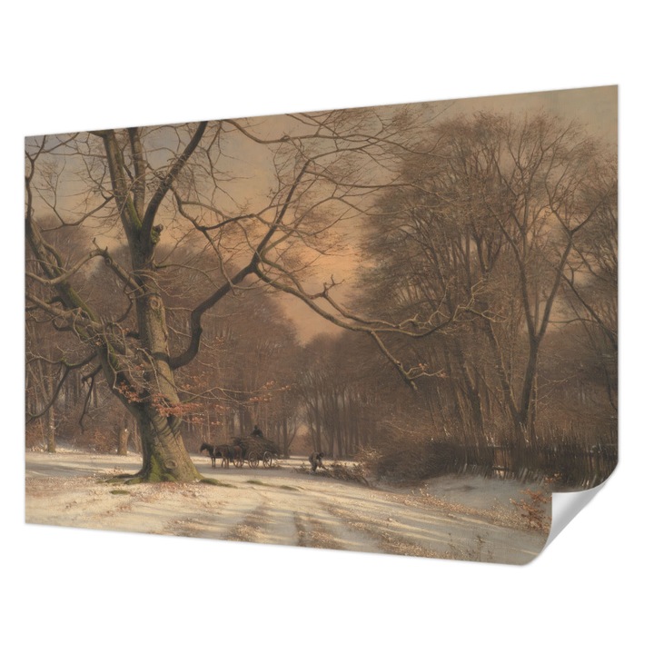 Öntapadós Tapéta Falra, Wallfluent, Téli táj, Bézs, 312 x 219 cm, Klasszikus, Könnyen Felszerelhető, 010170060960000285365