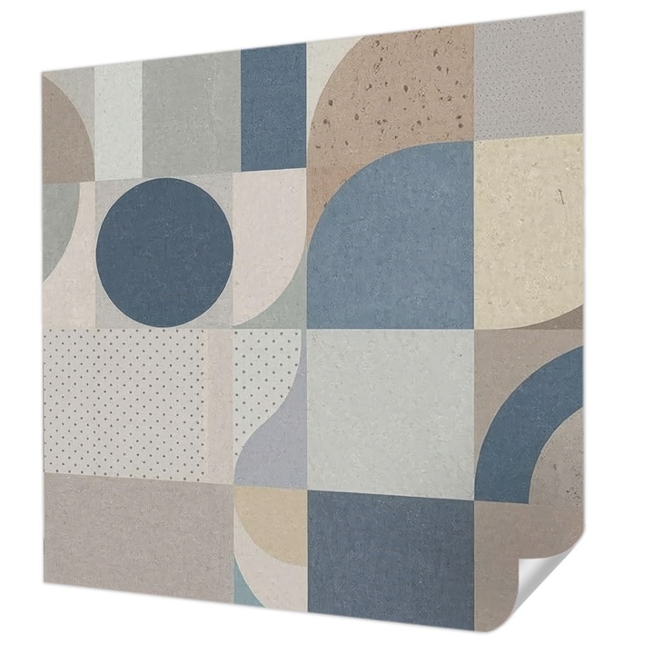 Öntapadós Tapéta Falra, Wallfluent, Geometrikus mozaik, Szürke, 250 x 250 cm, Dekoráció, Klasszikus, 010170060030000284919