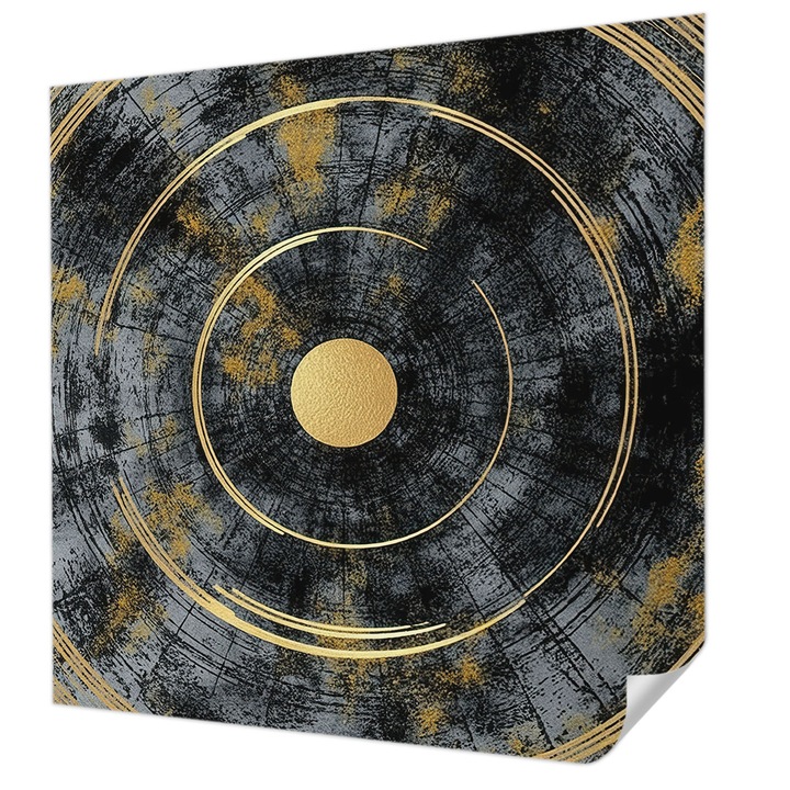 Öntapadós Dekor Tapéta, Wallfluent, Kozmikus dinamika, Fekete, 250 x 250 cm, Erős Ragasztó, Modern Belsőépítészeti Dekoráció, 010170060030000285111