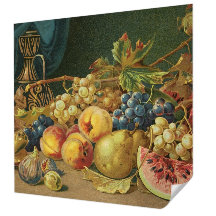 Öntapadós Tapéta Falra, Wallfluent, Gyümölcsös báj, Szürke, 250 x 250 cm, Modern Dizájn, Könnyen Felszerelhető És Tisztítható, 010170060030000285263