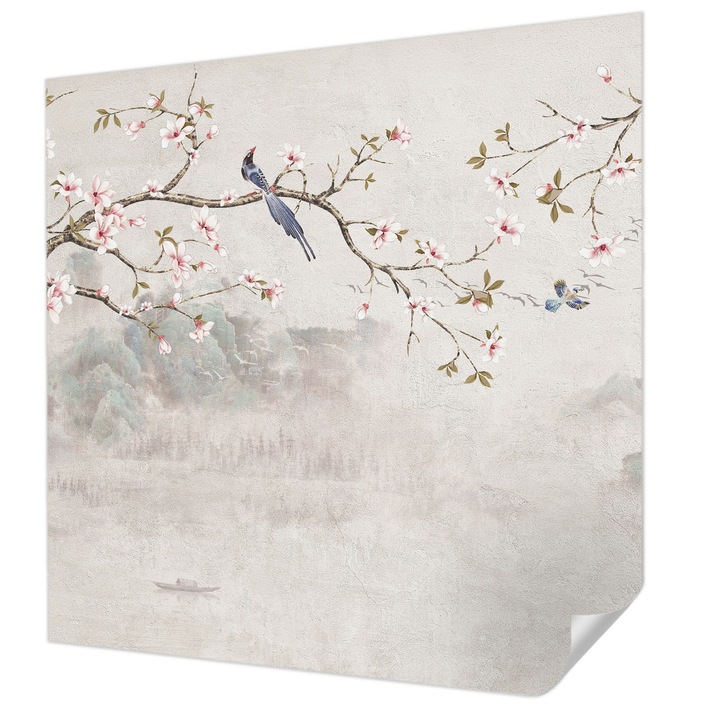 Öntapadós Tapéta Fali Dekoráció, Wallfluent, Keleti táj, Bézs, 250 x 250 cm, Modern Dizájn, Nedvesség- És Foltálló, 010170060030000285253