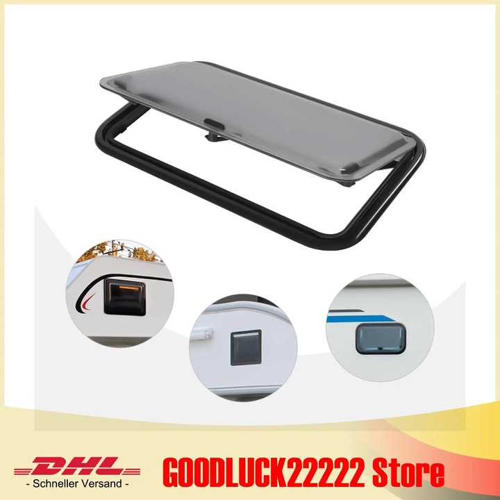 Rama de fereastra pentru rulota/autocaravana, Set cu rama exterioara si interioara si rama de montaj, Usor, Portabil, Negru