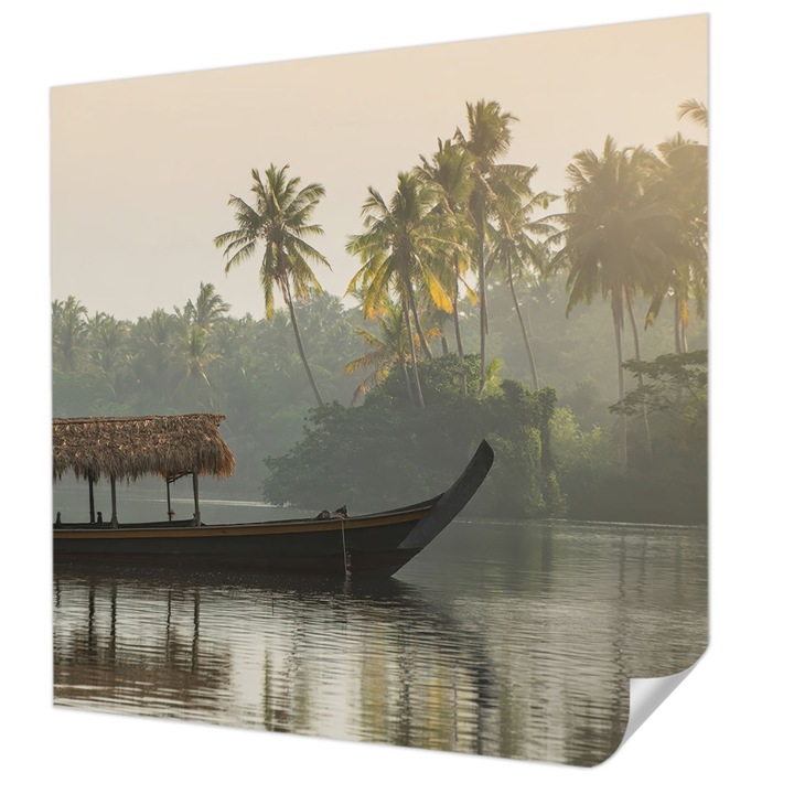 Öntapadós Dekor Tapéta, Wallfluent, Trópusi menedék, Szürke, 250 x 250 cm, Modern Dizájn, Könnyen Felszerelhető És Tisztítható, 010170060030000285084