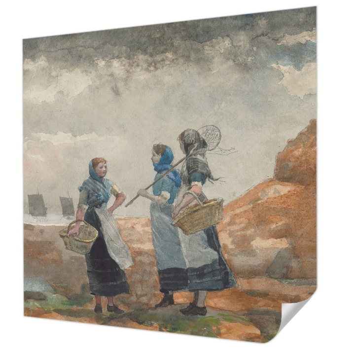 Öntapadós Dekor Tapéta, Wallfluent, Egy békés tengerpart, Szürke, 250 x 250 cm, Dekoráció, Falra, 010170060030000285286