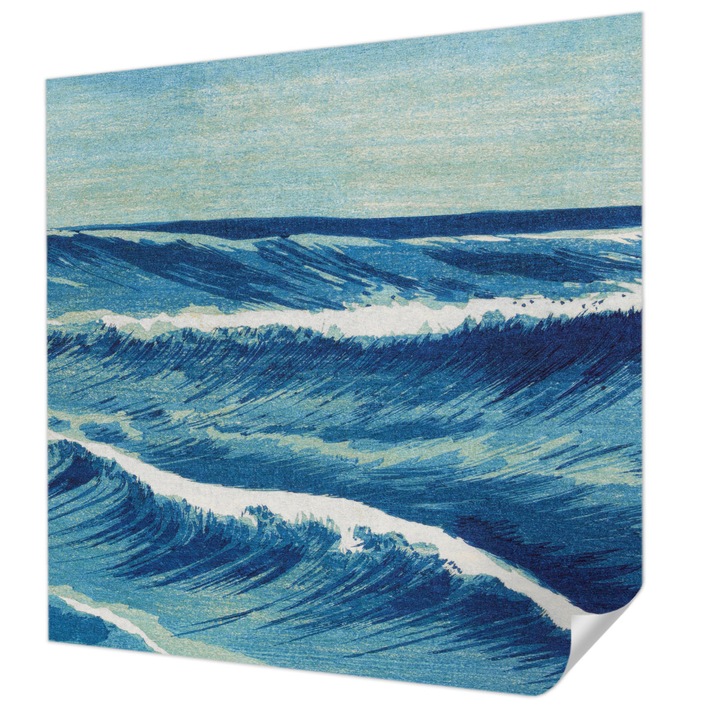 Öntapadós Tapéta Fali Dekoráció, Wallfluent, Tengeri hullámok, Kék, 250 x 250 cm, Modern Dizájn, Könnyen Felszerelhető És Tisztítható, 010170060030000285290