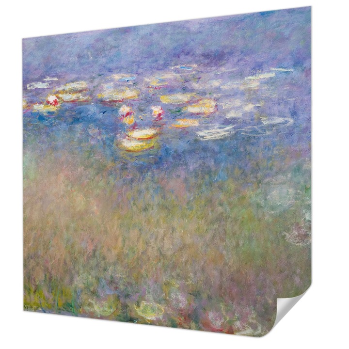 Öntapadós Tapéta Fali Dekoráció, Wallfluent, Tavirózsák, Zöld, 250 x 250 cm, Nappaliba, Konyhába, 010170060030000285294