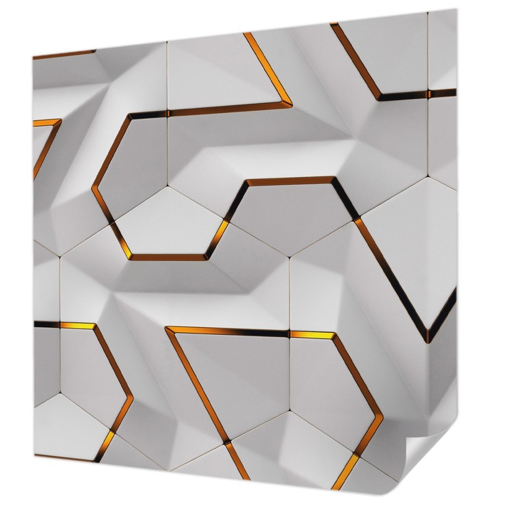 Öntapadós Fotótapéta Falra, Wallfluent, Modern geometria, Fehér, 250 x 250 cm, Fali Dekoráció, Nedvesség- És Foltálló, 010170060030000285309