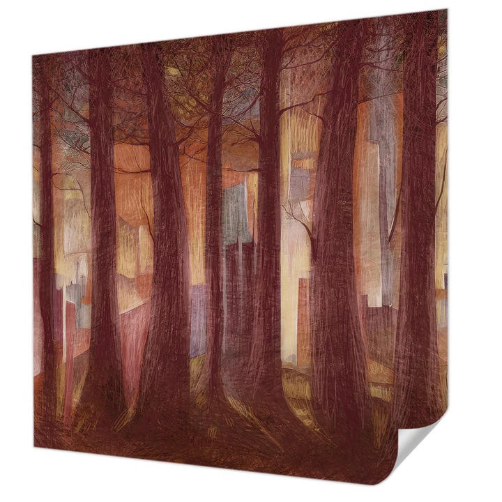 Öntapadós Fotótapéta Falra, Wallfluent, Titokzatos táj, Barna, 250 x 250 cm, Klasszikus, Könnyen Felszerelhető, 010170060030000285307