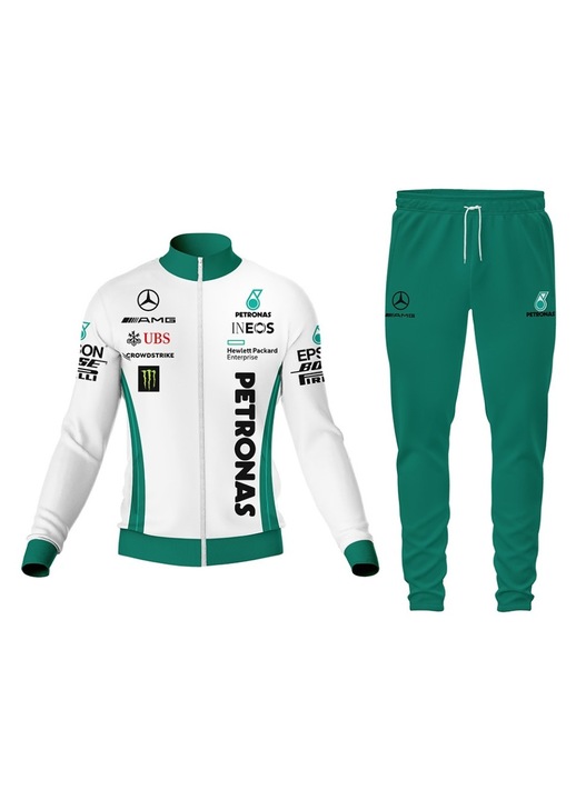 Trening barbati Mercedes F1 34, bluza cu fermoar, multicolor