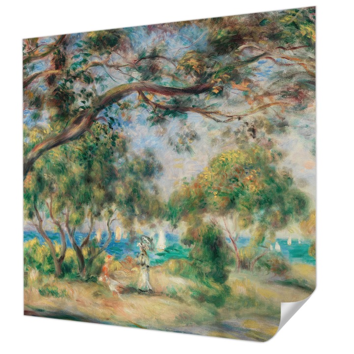 Öntapadós Tapéta Falra, Wallfluent, Tengerparti táj, Zöld, 250 x 250 cm, Fali Dekoráció, Nedvesség- És Foltálló, 010170060030000285363