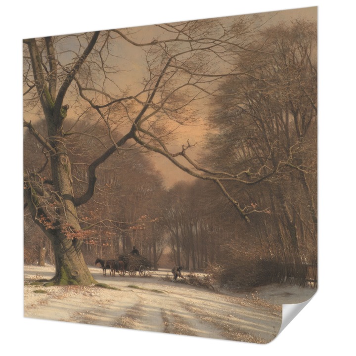 Öntapadós Tapéta Falra, Wallfluent, Téli táj, Bézs, 250 x 250 cm, Klasszikus, Könnyen Felszerelhető, 010170060030000285365