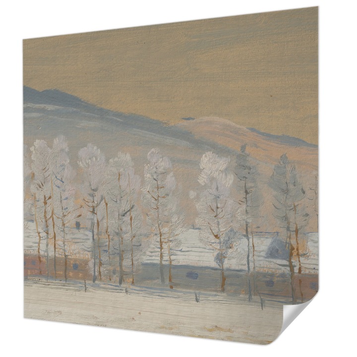 Öntapadós Fotótapéta Falra, Wallfluent, Téli táj, Bézs, 250 x 250 cm, Fali Dekoráció, Nedvesség- És Foltálló, 010170060030000285369