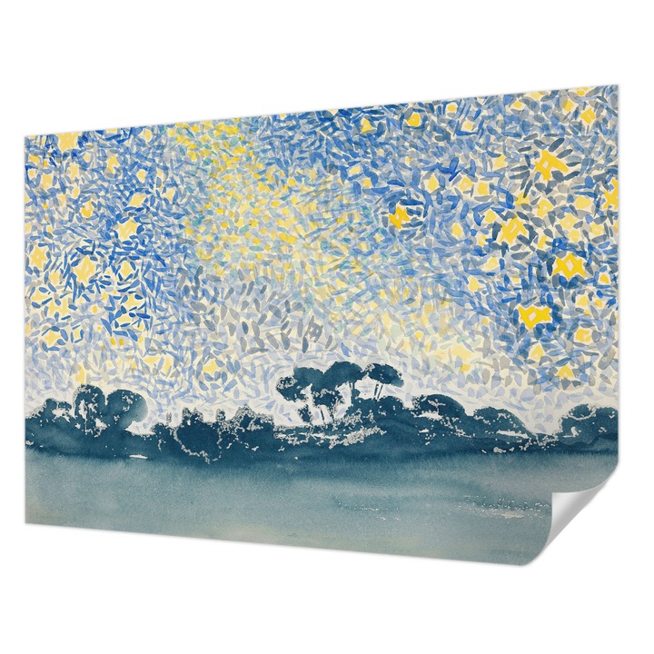 Tapet Autocolant De Perete, Wallfluent, Abstractie stelara, Albastru, 312 x 219 cm, Pentru Baie, Bucatarie, 010170060960000285651