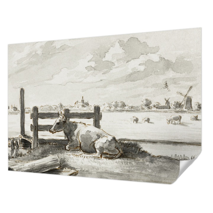 Öntapadós Dekor Tapéta, Wallfluent, Vidéki idill, Fehér, 208 x 146 cm, Dekoráció, Falra, 010170060950000285423