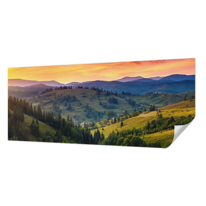 Fali Fotótapéta Autodeziv, Wallfluent, Peisaj montan, Galben, 250 x 104 cm, Pentru Baie, Bucatarie, 010170060020000001914