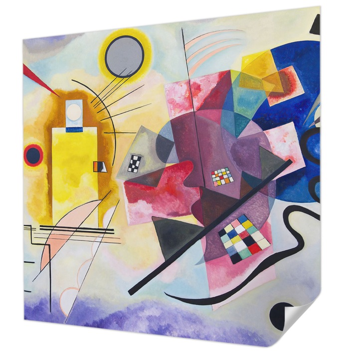 Öntapadós Dekor Tapéta, Wallfluent, Színes absztrakció, Sárga, 250 x 250 cm, Nappaliba, Konyhába, 010170060030000285385