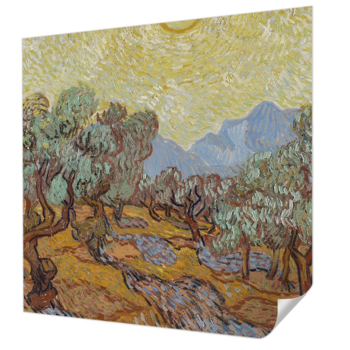 Öntapadós Tapéta Fali Dekoráció, Wallfluent, Olajfák, Sárga, 250 x 250 cm, Előszobába, Hálószobába, 010170060030000285397