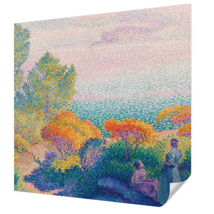 Öntapadós Tapéta Falra, Wallfluent, Tengerparti táj, Kék, 250 x 250 cm, Fali Dekoráció, Nedvesség- És Foltálló, 010170060030000285399