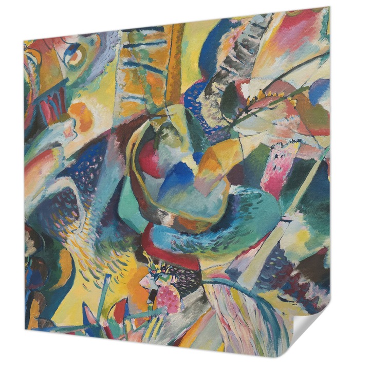 Öntapadós Tapéta Falra, Wallfluent, Színes absztrakt, Sárga, 250 x 250 cm, Nappaliba, Konyhába, 010170060030000285404