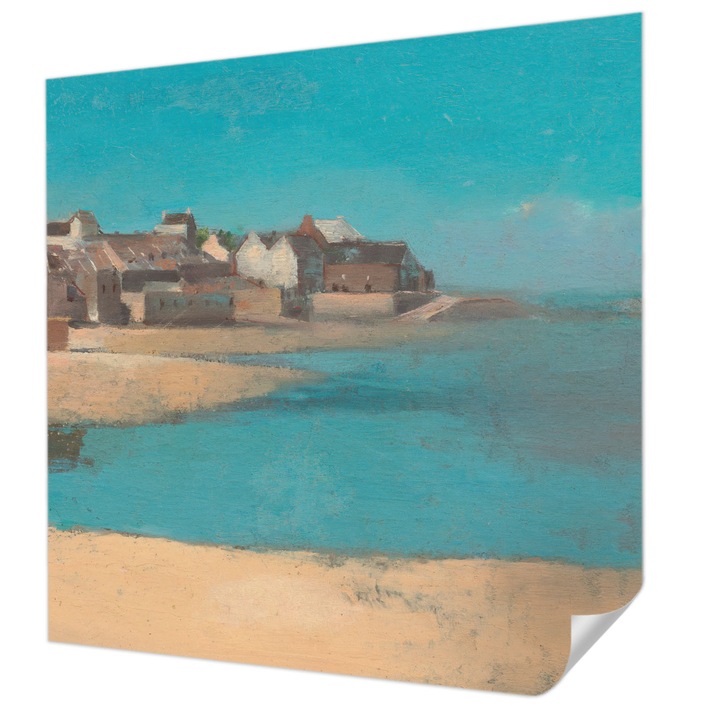 Öntapadós Fotótapéta Falra, Wallfluent, Egy csendes falu, Kék, 250 x 250 cm, Dekoráció, Erős Ragasztó, 010170060030000285412