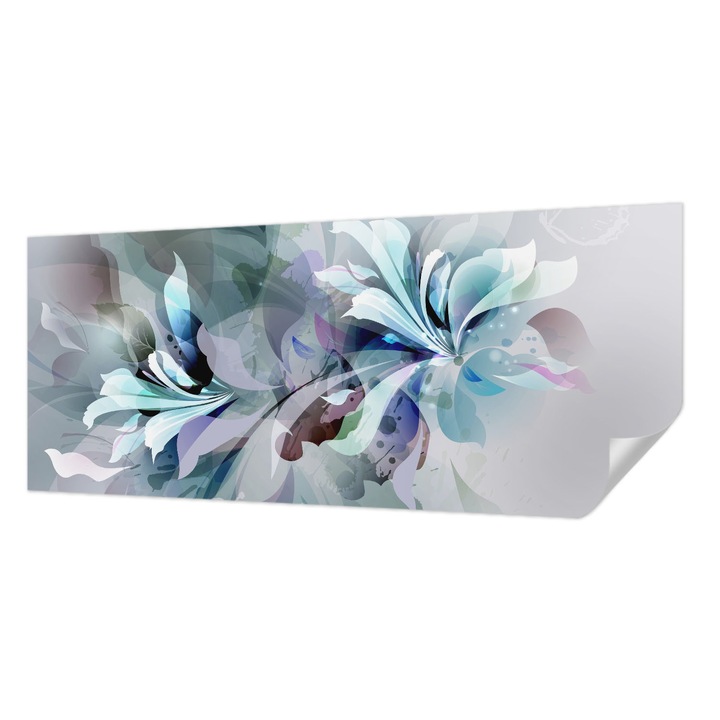 Tapet Autocolant De Perete, Wallfluent, Abstractie florala, Alb, 250 x 104 cm, Pentru Interior, Usor De Curatat, 010170060020000006459