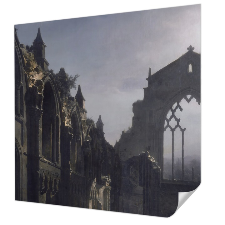 Fali Fotótapéta Autocolant, Wallfluent, Ruine gotice, Gri, 250 x 250 cm, Decorativ, Usor De Instalat, 010170060030000285406