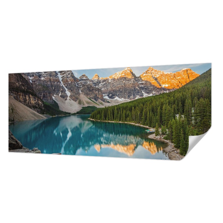 Tapet Textil Autocolant, Wallfluent, Reflexie montana, Albastru, 250 x 104 cm, Pentru Perete, Rezistente La Apa, Umiditate Si Pete, 010170060020000007453