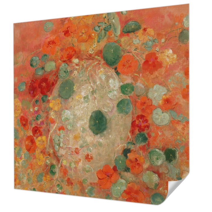 Öntapadós Fotótapéta Falra, Wallfluent, Absztrakt virágok, Narancssárga, 250 x 250 cm, Előszobába, Hálószobába, 010170060030000285413