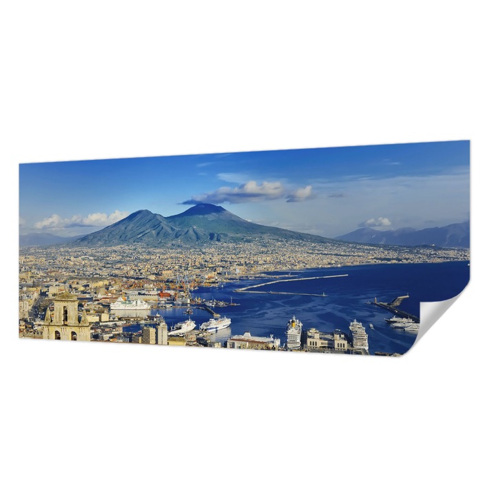 Fali Fotótapéta Autodeziv, Wallfluent, Panorama de pe litoral, Albastru, 250 x 104 cm, Detasabil, Lavabil, 010170060020000008243