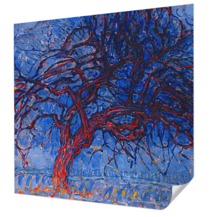 Öntapadós Tapéta Fali Dekoráció, Wallfluent, Lángfa, Kék, 250 x 250 cm, Modern Dizájn, Nedvesség- És Foltálló, 010170060030000285440