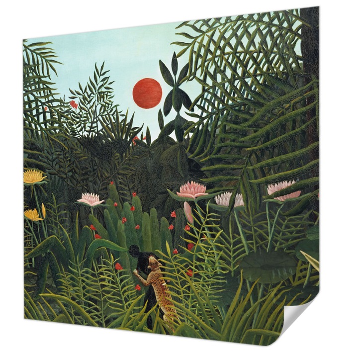 Öntapadós Dekor Tapéta, Wallfluent, Egzotikus táj, Zöld, 250 x 250 cm, Előszobába, Hálószobába, 010170060030000285441