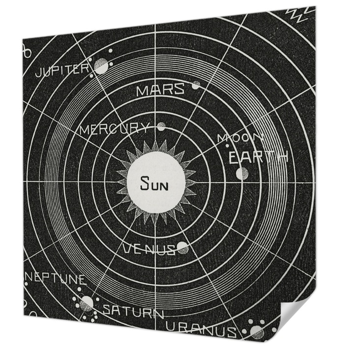 Öntapadós Tapéta Fali Dekoráció, Wallfluent, Kozmikus diagram, Fekete, 250 x 250 cm, Előszobába, Hálószobába, 010170060030000285449