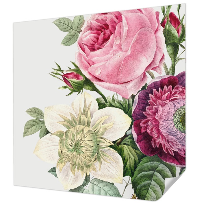 Öntapadós Tapéta Fali Dekoráció, Wallfluent, Virágcsokor, Rózsaszín, 250 x 250 cm, Előszobába, Hálószobába, 010170060030000285480