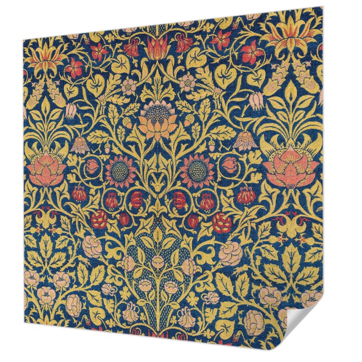 Öntapadós Tapéta Falra, Wallfluent, Virágminta, Zöld, 250 x 250 cm, Nappaliba, Konyhába, 010170060030000285488