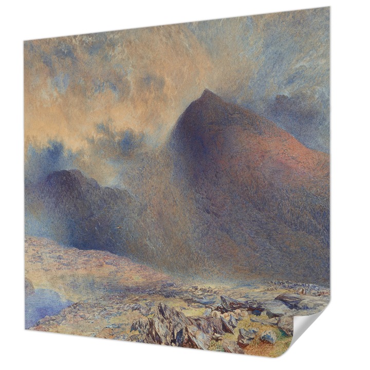 Öntapadós Dekor Tapéta, Wallfluent, Hegyi táj, Fekete, 250 x 250 cm, Dekoráció, Falra, 010170060030000285505