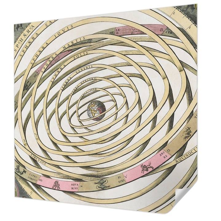 Öntapadós Tapéta Fali Dekoráció, Wallfluent, Kozmikus spirál, Bézs, 250 x 250 cm, Előszobába, Hálószobába, 010170060030000285514