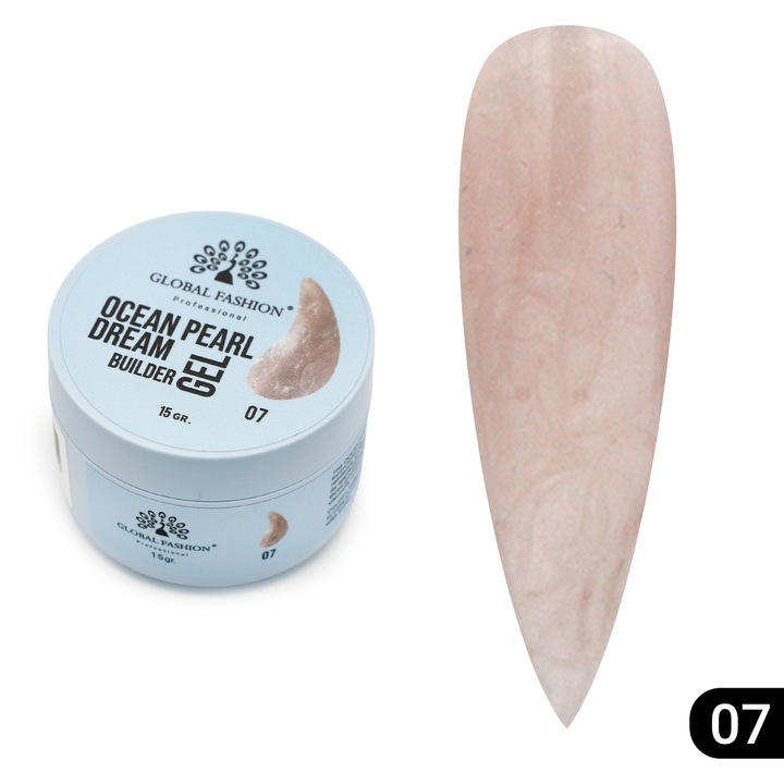 Gel pentru modelarea unghiilor 15 gr, Ocean Pearl Dream Builder Gel 07